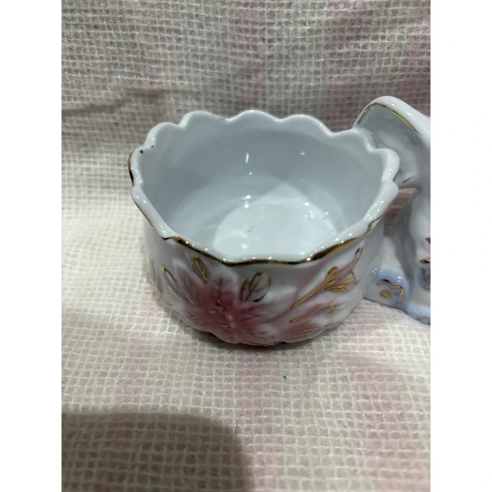 Porcelain Elephant Trinket Dish / Mini